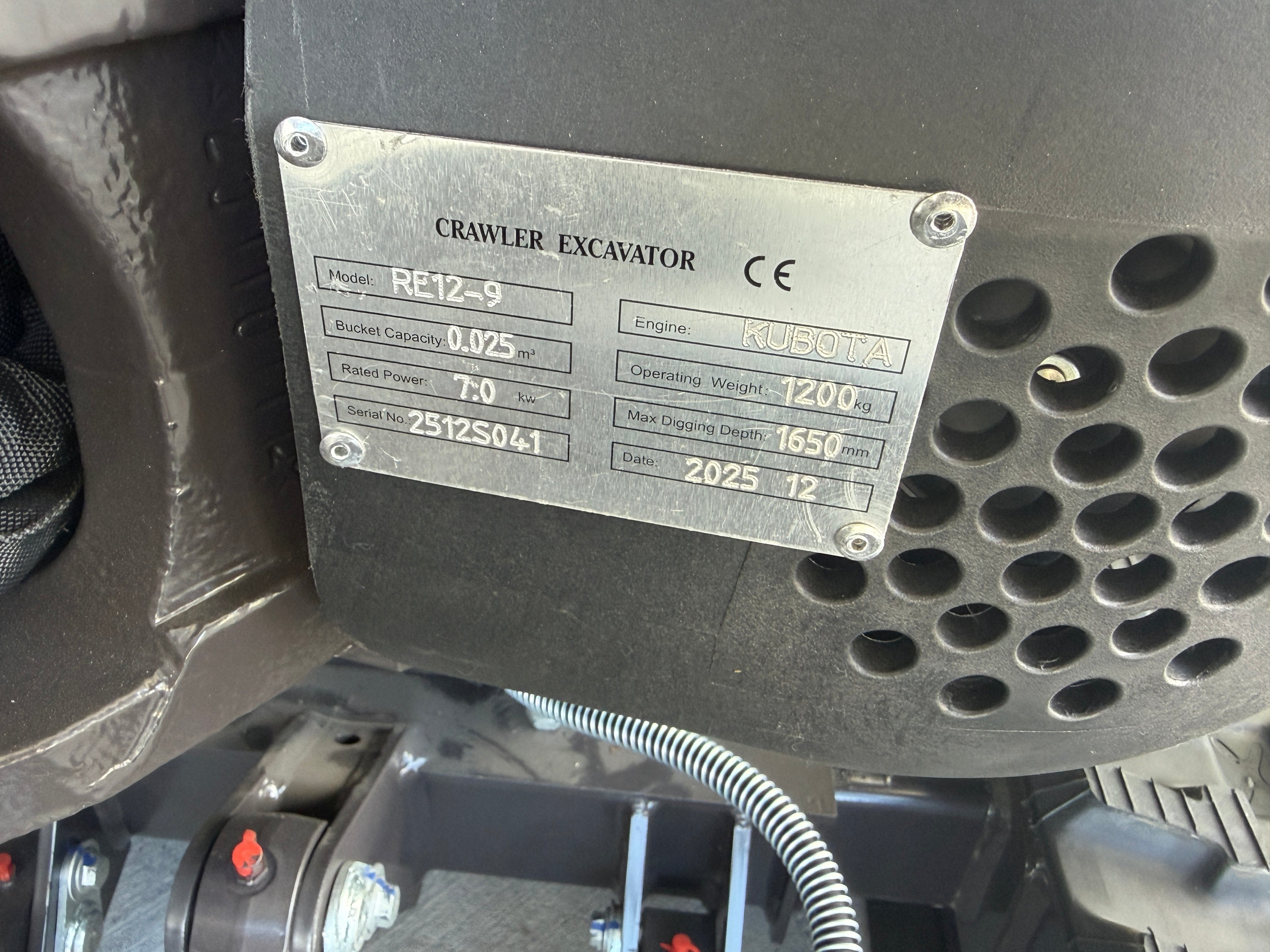 Raptor RE12-9 Mini Excavator
