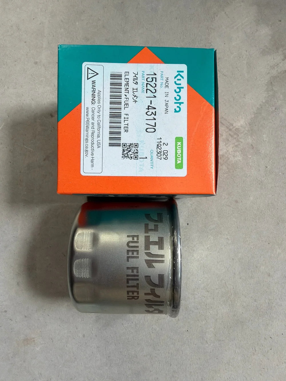 Kubota D722/D902 Diesel Fuel Filter - 15221-43170